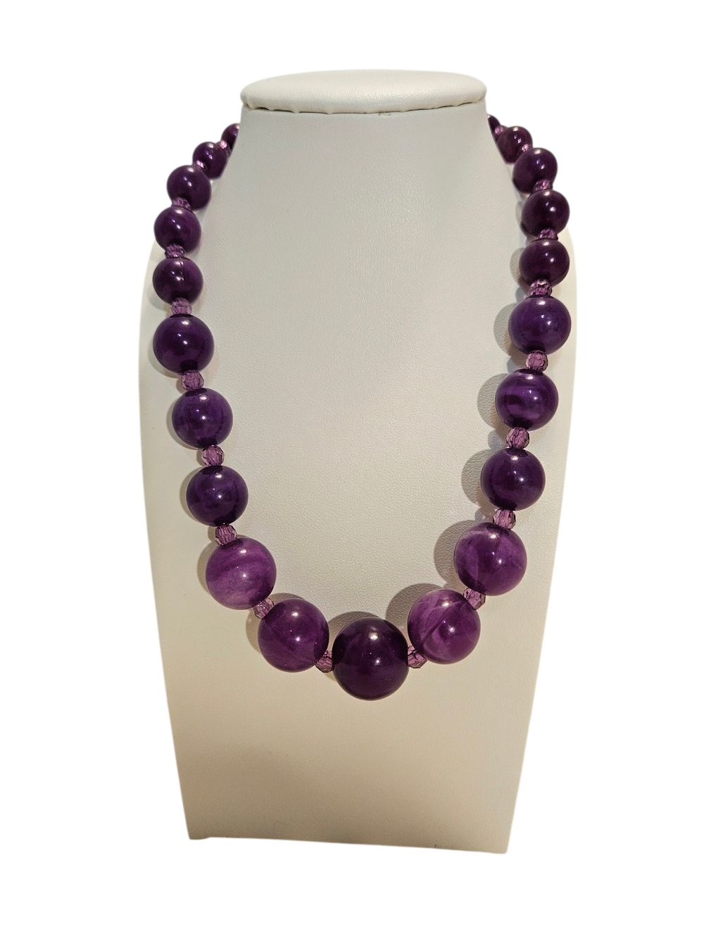 🎃 Halloween Set-Purple Bead Necklace, Witch Charm Bracelet, Witch Hat Earrings - Picture 2 of 7